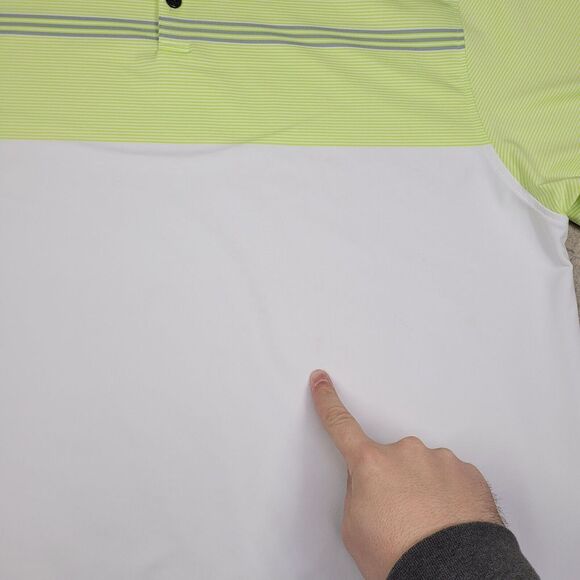 Pinehurst FootJoy Golf Polo Shirt Mens XL Yellow White Short Sleeve Performance - Picture 6 of 9